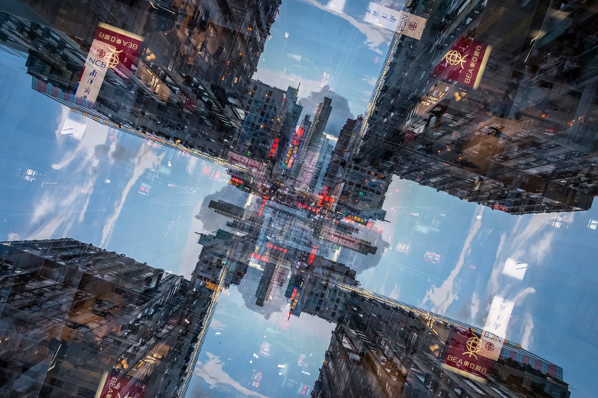 Surrealistic Cityscapes Photograph By Sergio Capuzzimati, 24 X 16", Skyscrapers Nebula, Original Artwork