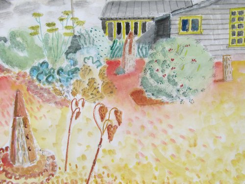 Derek Jarman's Cottage and Garden, Dungeness by Ronald Hellen