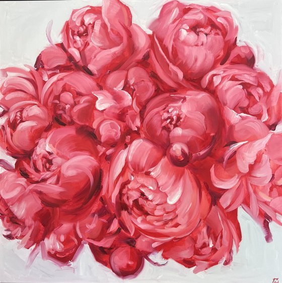 Red peonies