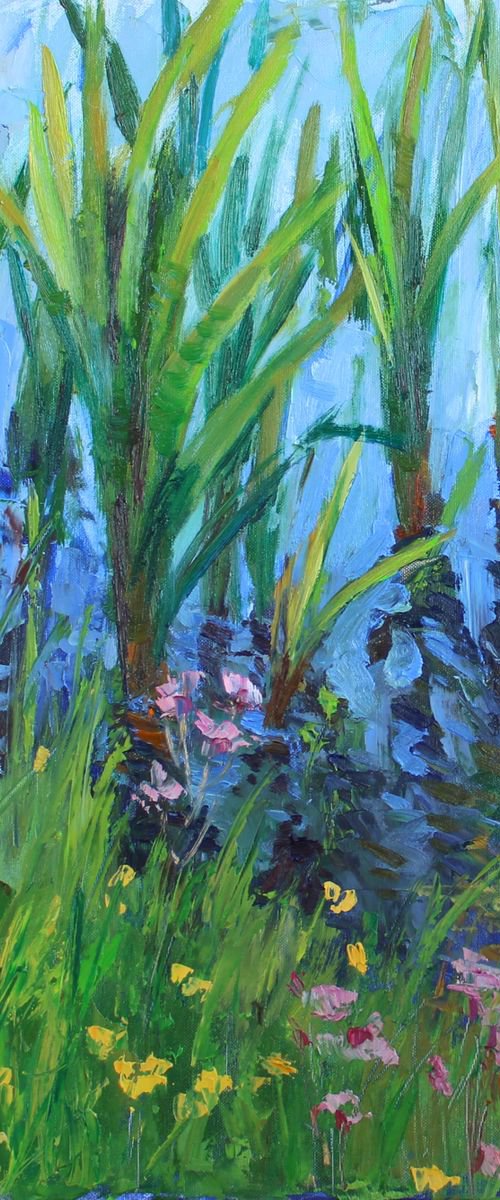 The sedge. Grass over the water by Nataliia Nosyk
