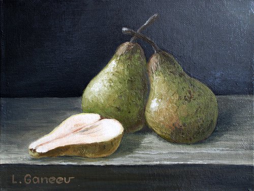 Still life with pears. ORIGINAL OIL PAINTING, GIFT by Linar Ganeev