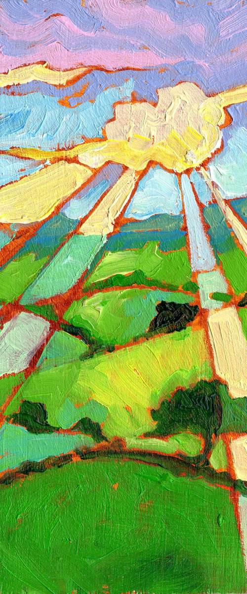 Patchwork Landscape - Derbyshire Landscape by Mary Kemp