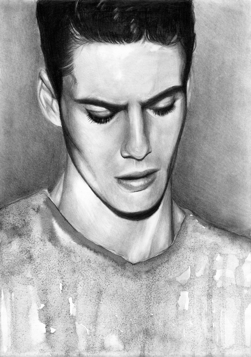 Photorealistic Portrait Pencil Drawing By Anastasia Terskih, 8 X 12, Call Me, Original Artwork