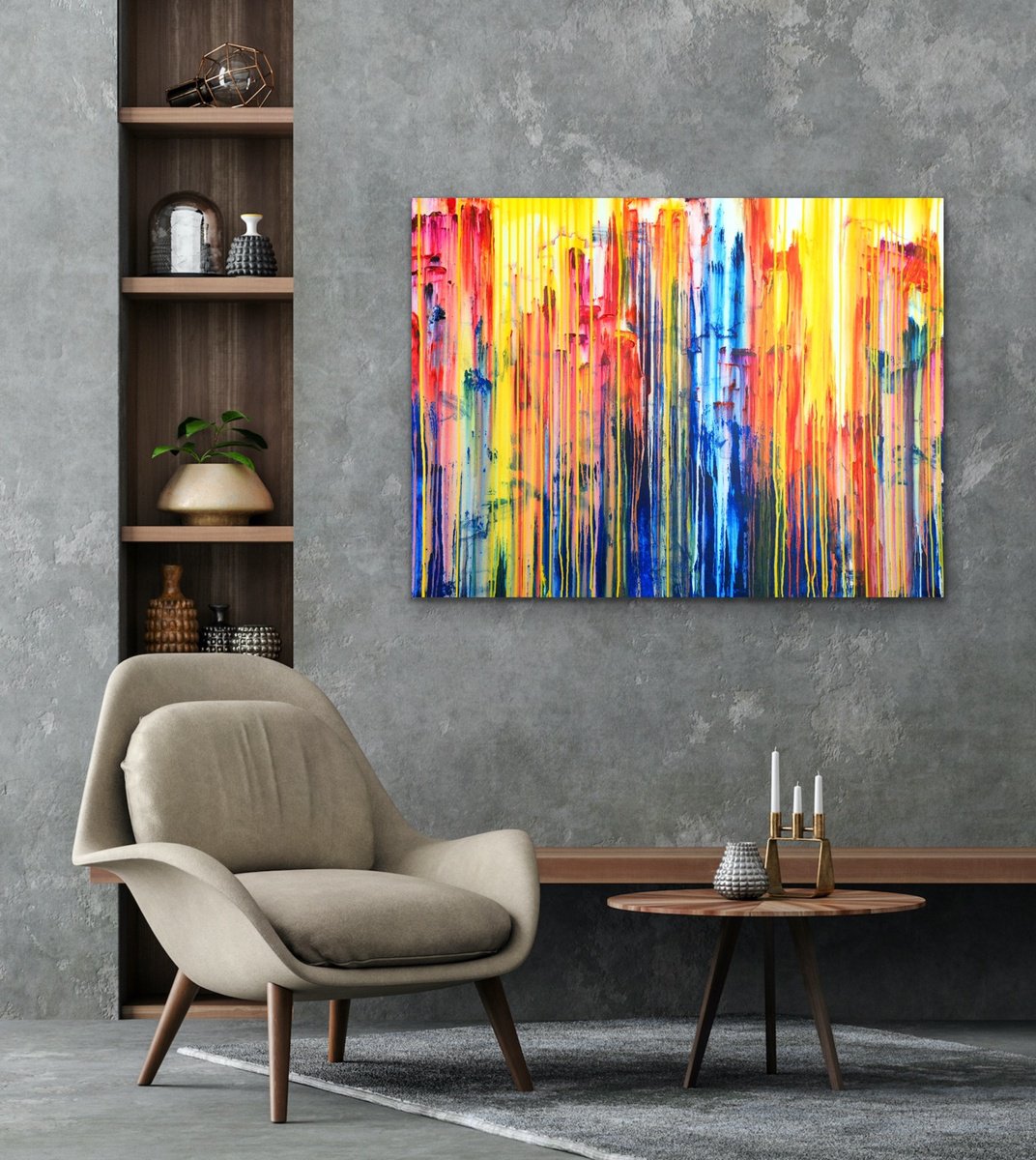 Abstract Landscape Acrylic Painting By Carla Sa Fernandes, 47 X 35, The Emotional Creation #396, Original Artwork
