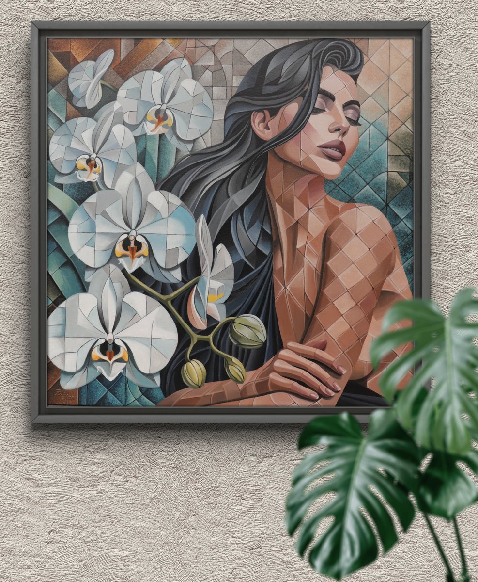 Surrealistic Acrylic Painting , Mosaic Of The Soul (Valeria) By Zuzana Murenji Domonkos, 31 X 31, Artwork For Sale On Artfinder