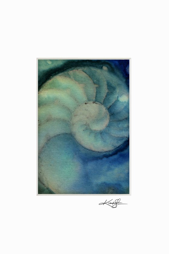 Nautilus Shell 2020-6 -  Mixed Media Sea Shell Painting by Kathy Morton Stanion