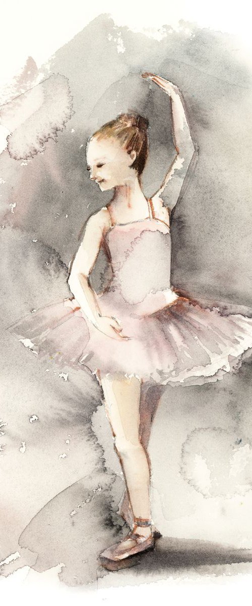 Little ballerina in dusty pink and grey n.14 by Sophie Rodionov