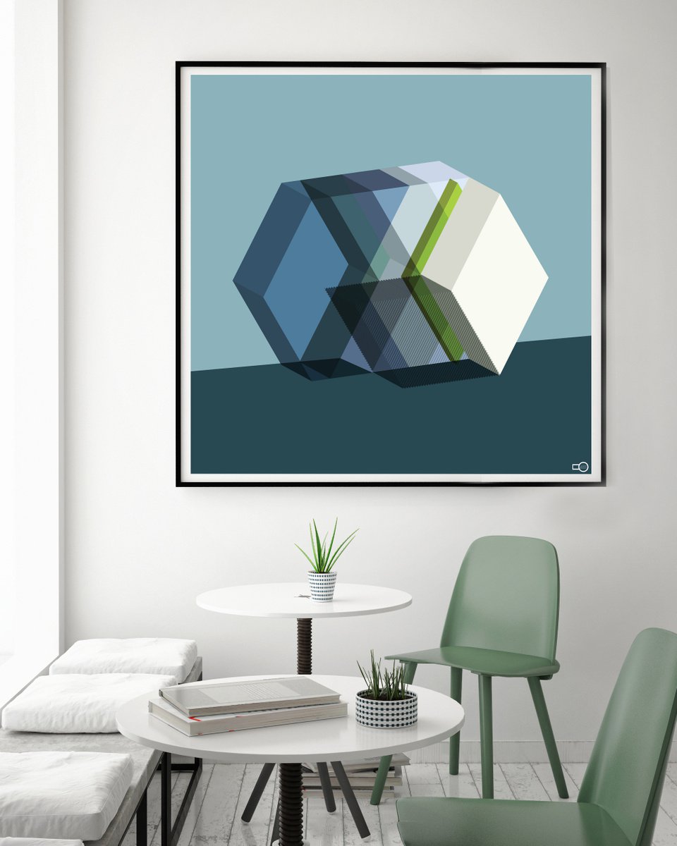 Geometric Abstract Giclee Print By Leigh Bagley, 41 X 41", Nova, Original Artwork