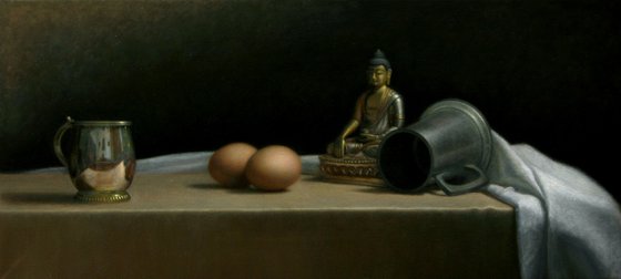 Still Life with Eggs & Buddha