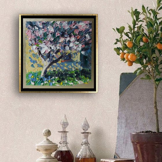 'THE SPRING BLOSSOM' - Small Oil Painting on Panel Ready to Hang