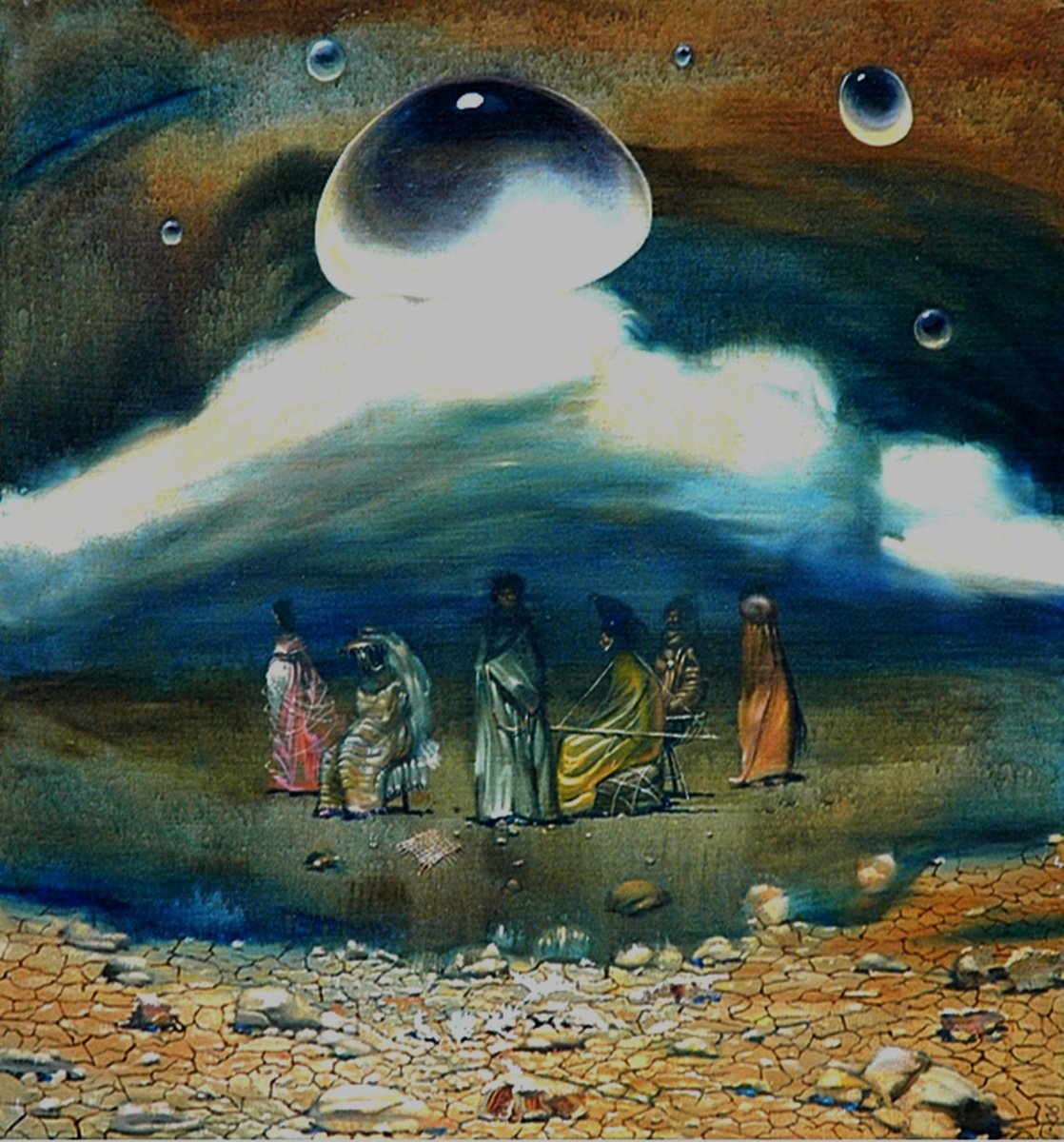 Surrealistic Portrait Oil Painting By Serhiy Roy, 24 X 26", Rainy Season, Original Artwork