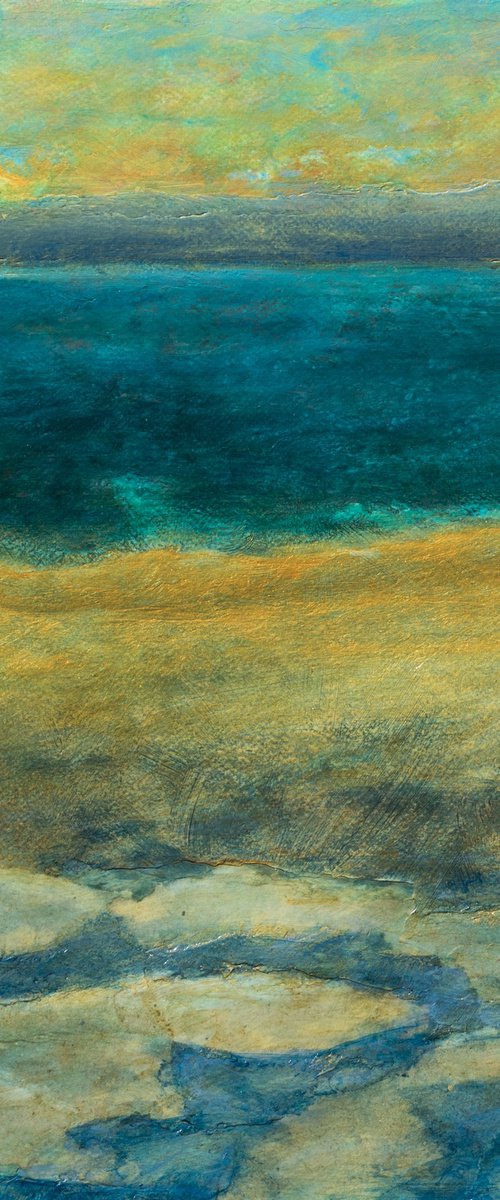 The lake - abstract landscape 47X47cm REVERSIBLE by Fabienne Monestier