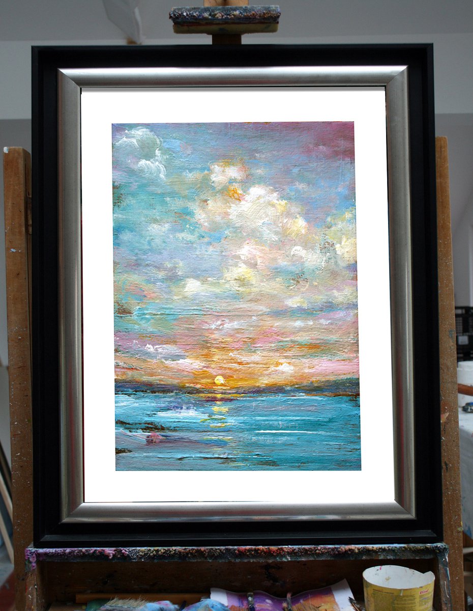 DISCOUNT SPECIAL PRICE GOLDEN TWILIGHT 03 ORIGINAL PAINTING, SUNSET,SEASCAPE by mir-jan