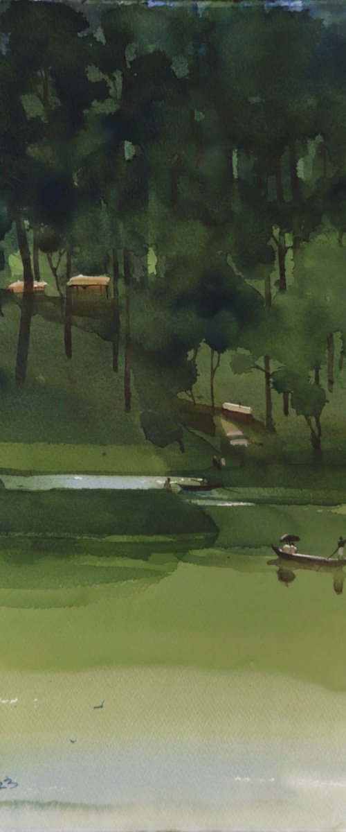 Boating in the lake greens by Prashant Prabhu
