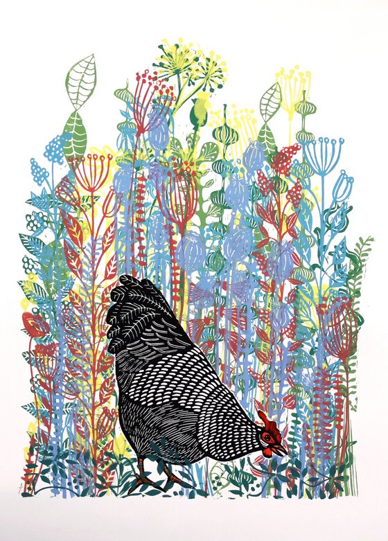 Rooster and Hen print set