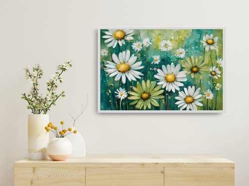 Abstract daisies by Rimma Savina