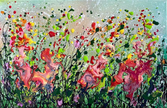 Floral  Blast  Abstract Original Painting