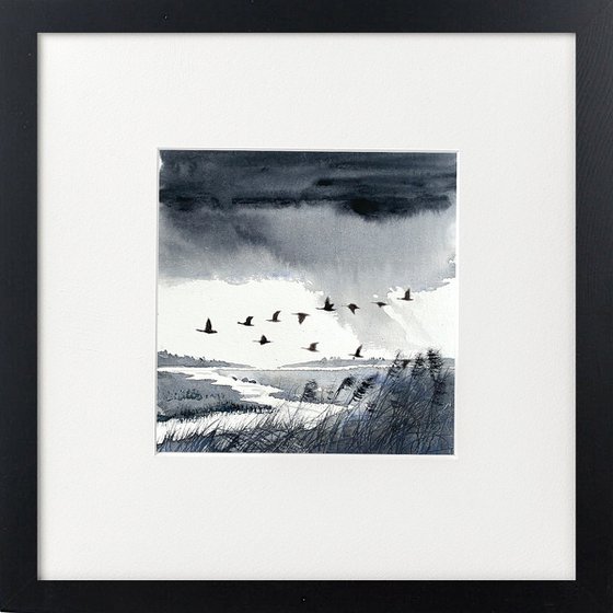 Two marshes views framed