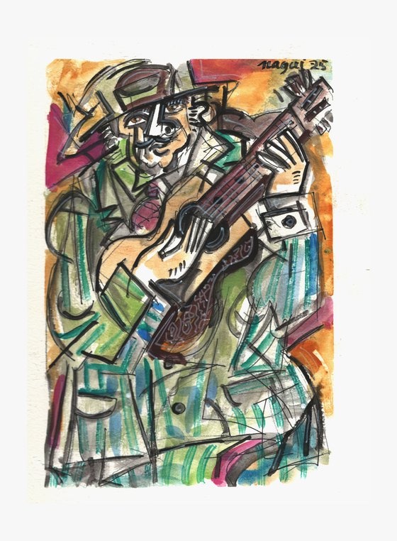 Guitarist watercolor 25