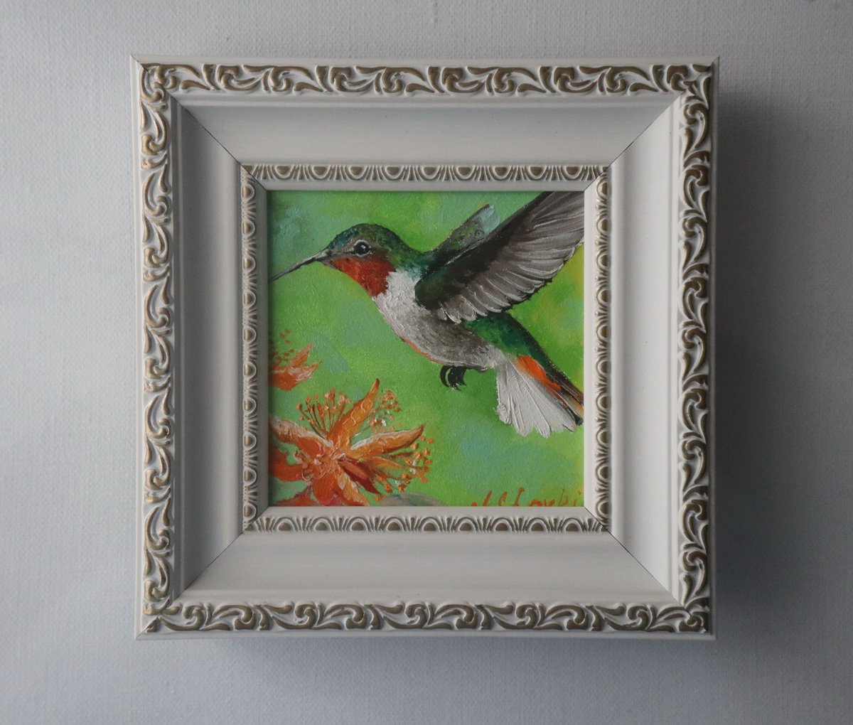 bird miniature framed art by Natalia Shaykina