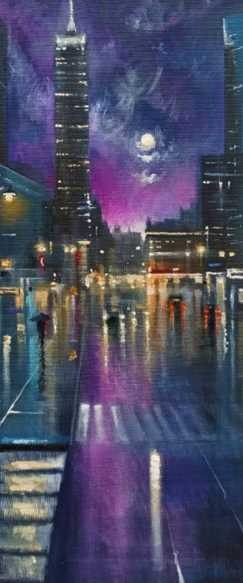 New York, A jewel in the rain by Alan Harris