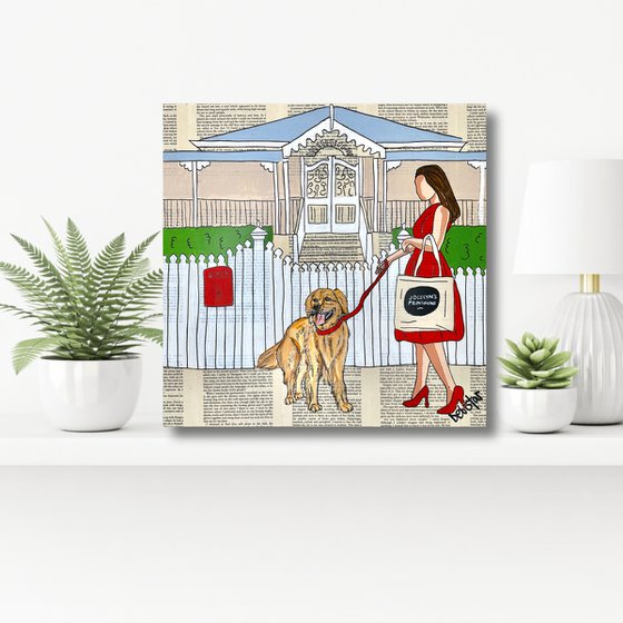 Dog Days Walkies 40cm x 40cm