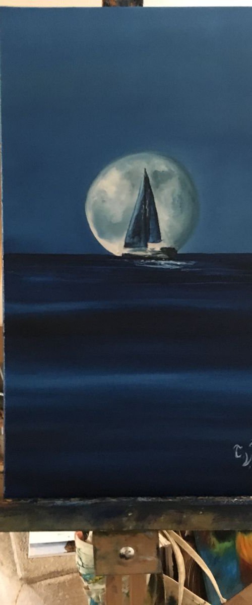 Moonlight Sailing by Timea  Valsami