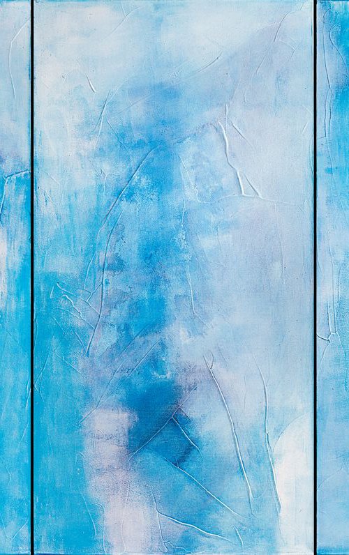 Hold my Breath (triptych) 3x(50x100x4cm) by Cornelia Petrea