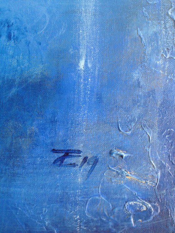 Three ways on the blue - original acrylic on canvas - 60 x 73 cm ( 24' x 29 ')
