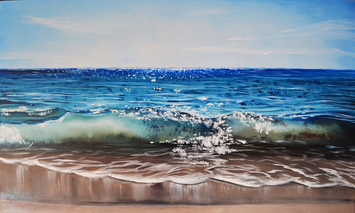 Oil Painting , Sea Kiss By Valeriia Radziievska, 39 X 24, Artwork For Sale On Artfinder