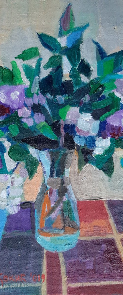 FLOWER LILAC, miniature 11x16 cm by Maja Đokić Mihajlović
