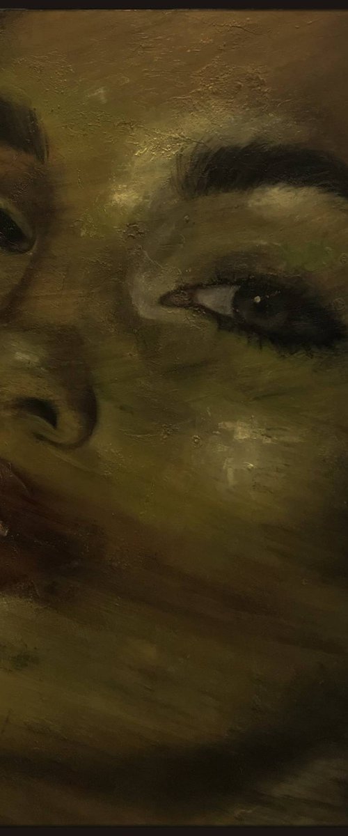 Brook | Female contemporary portrait large painting oil on canvas ready to hang Painting by RK H by Renske Karlien Hercules