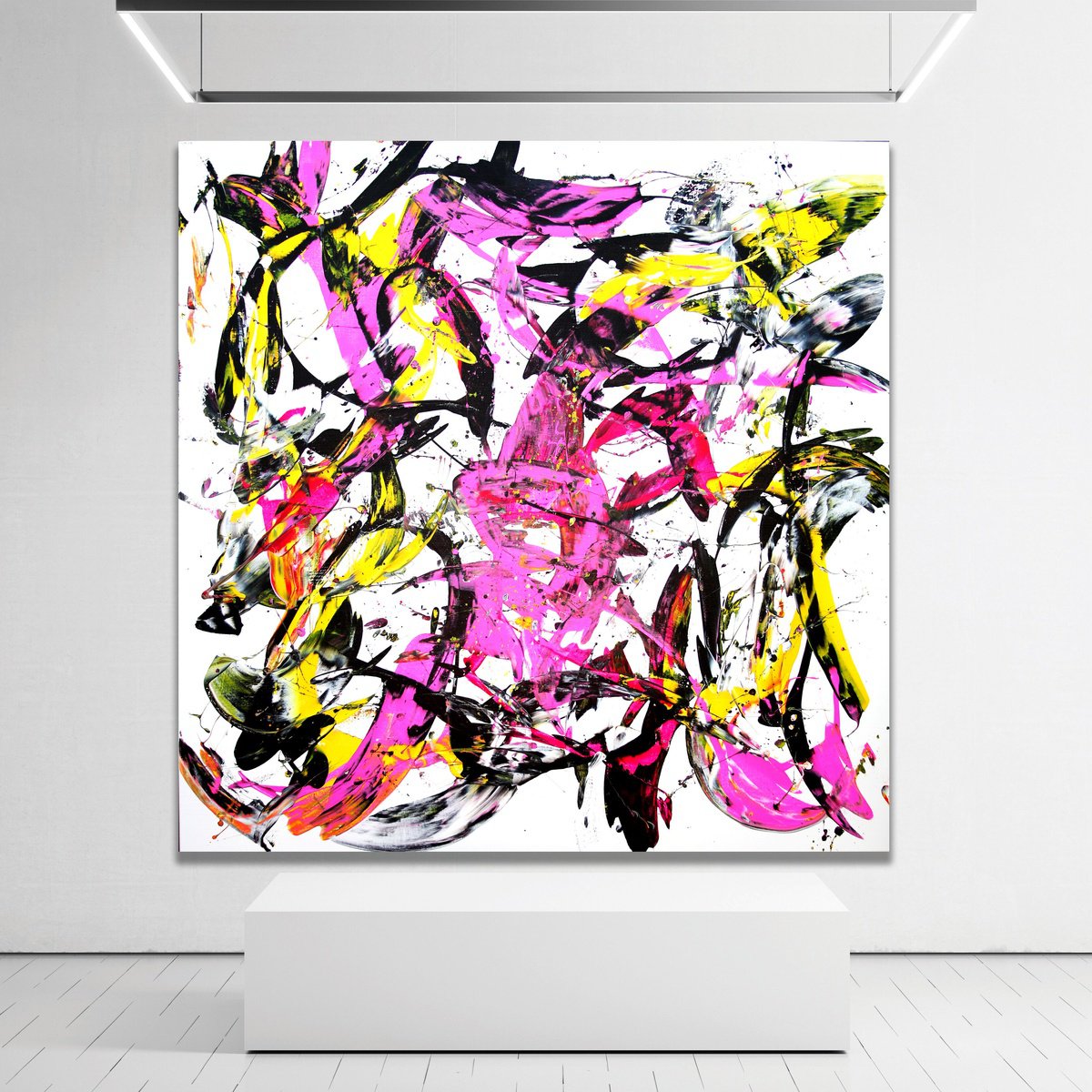 Organic Abstract Acrylic Painting By Estelle Asmodelle, 60 X 60, Entanglement, Original Artwork
