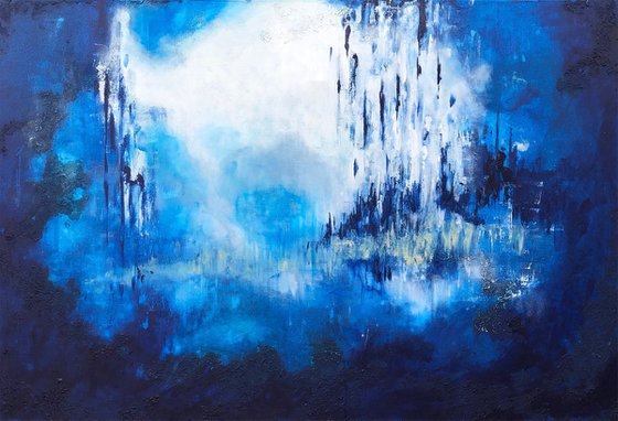 custom order Daniel- all blues (150 x 100 cm ) Dee Brown Artworks