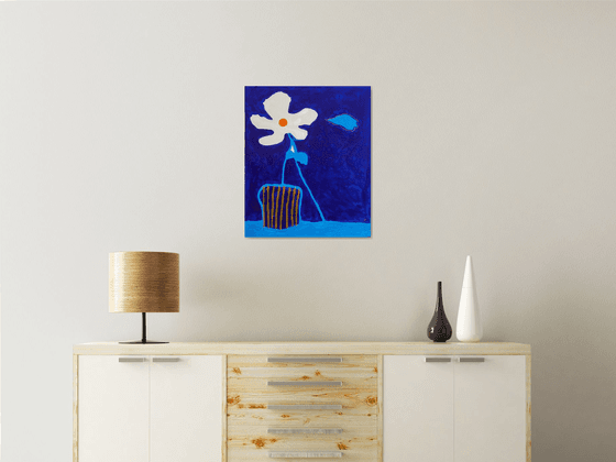 White Flower Acrylic Painting