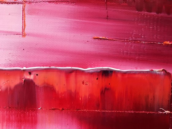 "Crimson Cascade" - FREE USA SHIPPING - Original PMS Oil Painting On Canvas - 24" x 36"