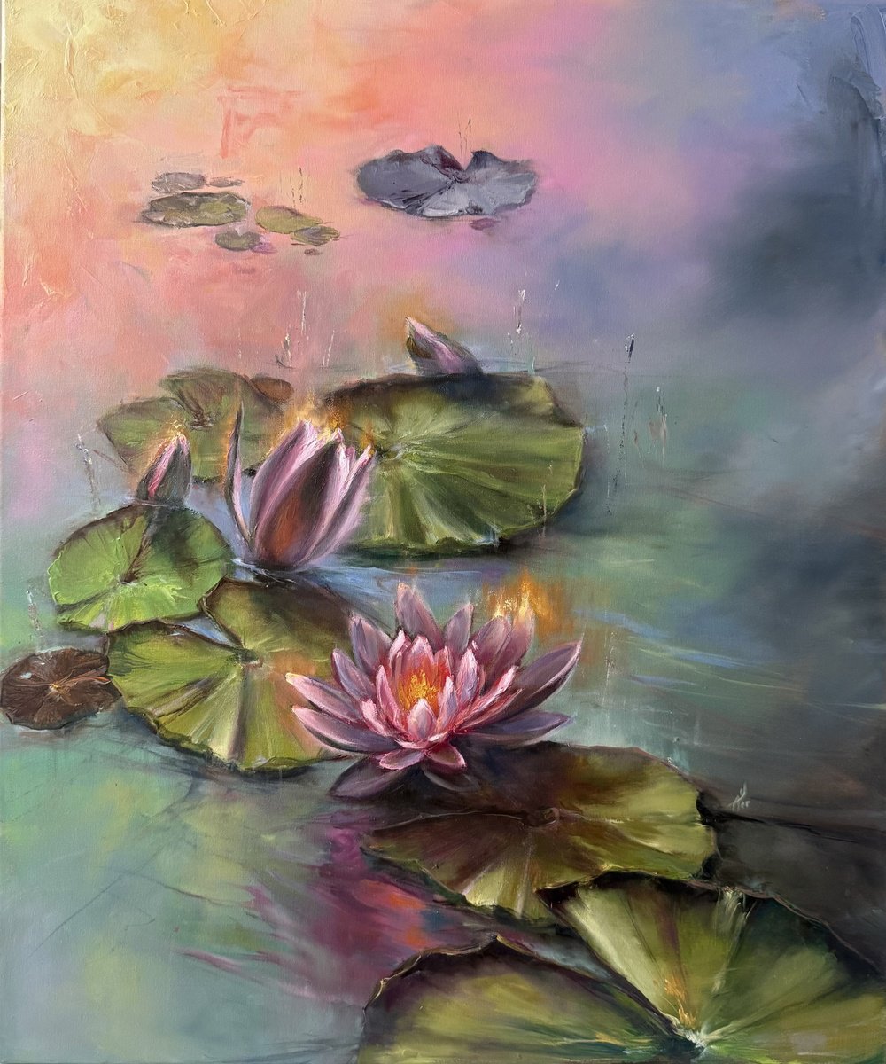 Lilies Of Sunrise Iv By Alesia Yeremeyeva, 20 X 24, Artwork For Sale On Artfinder