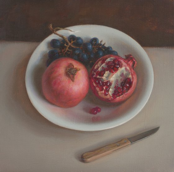 Still life with pomegranates