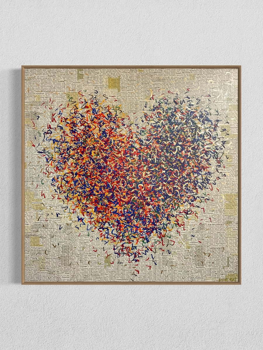 Impressionistic Abstract Painting By George Hall, 30 X 30, Golden Opulent Optimist, Original Artwork