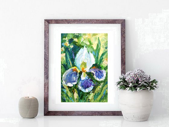 Iris Painting Floral Original Art Flower Wall Art