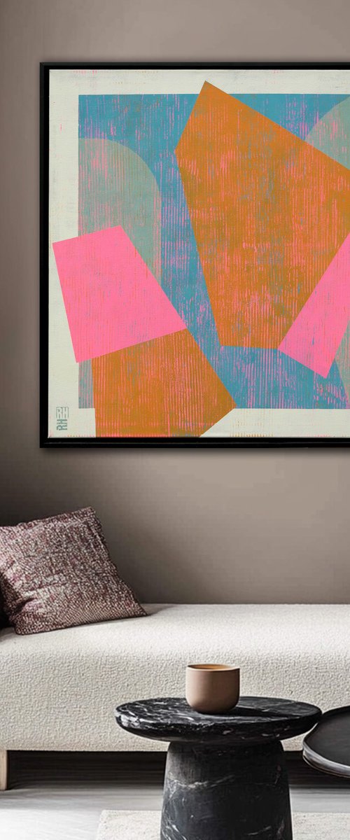 Fractured fallen pink orange by Ronald Hunter