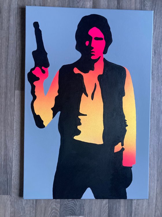 Han Solo Start Wars Original Pop Art Canvas Painting