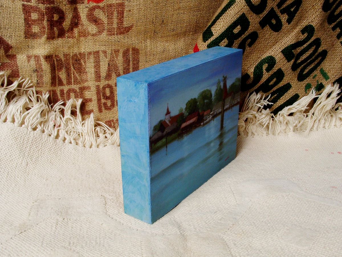 Impressionistic Landscape Oil Painting By Rick Paller, 10 X 8", Island Horbour, Original Artwork