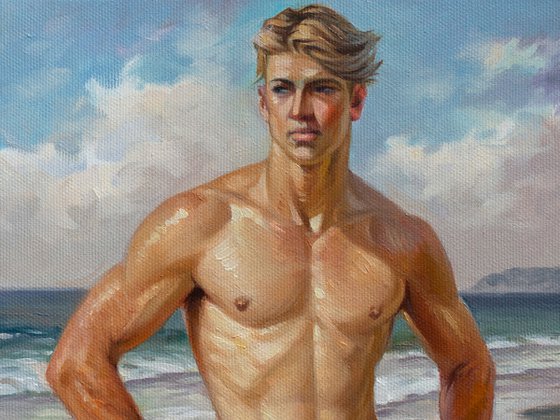 NAKED MAN BY THE SEA