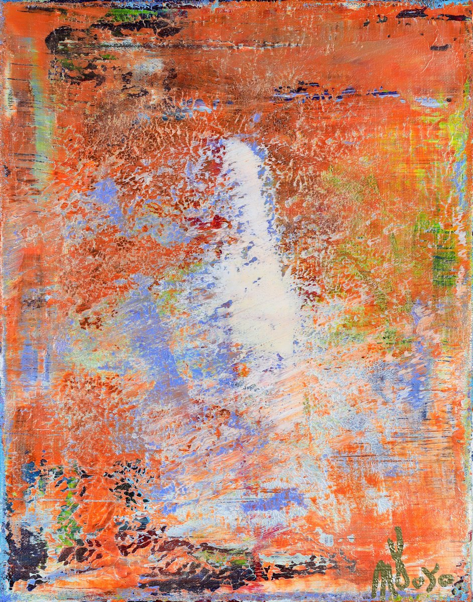 Abstract Acrylic Painting By Nestor Toro, 11 X 14", Reimagined Panorama 5, Original Artwork