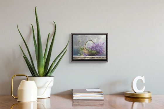 Lavender in a Woven Basket