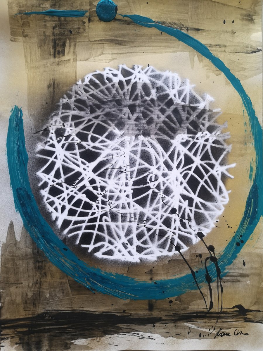 Abstract Collage By Ivana Urso, 13 X 19, Echoes Without Words Iii, Original Artwork