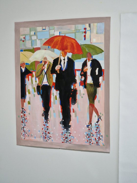 People with umbrella