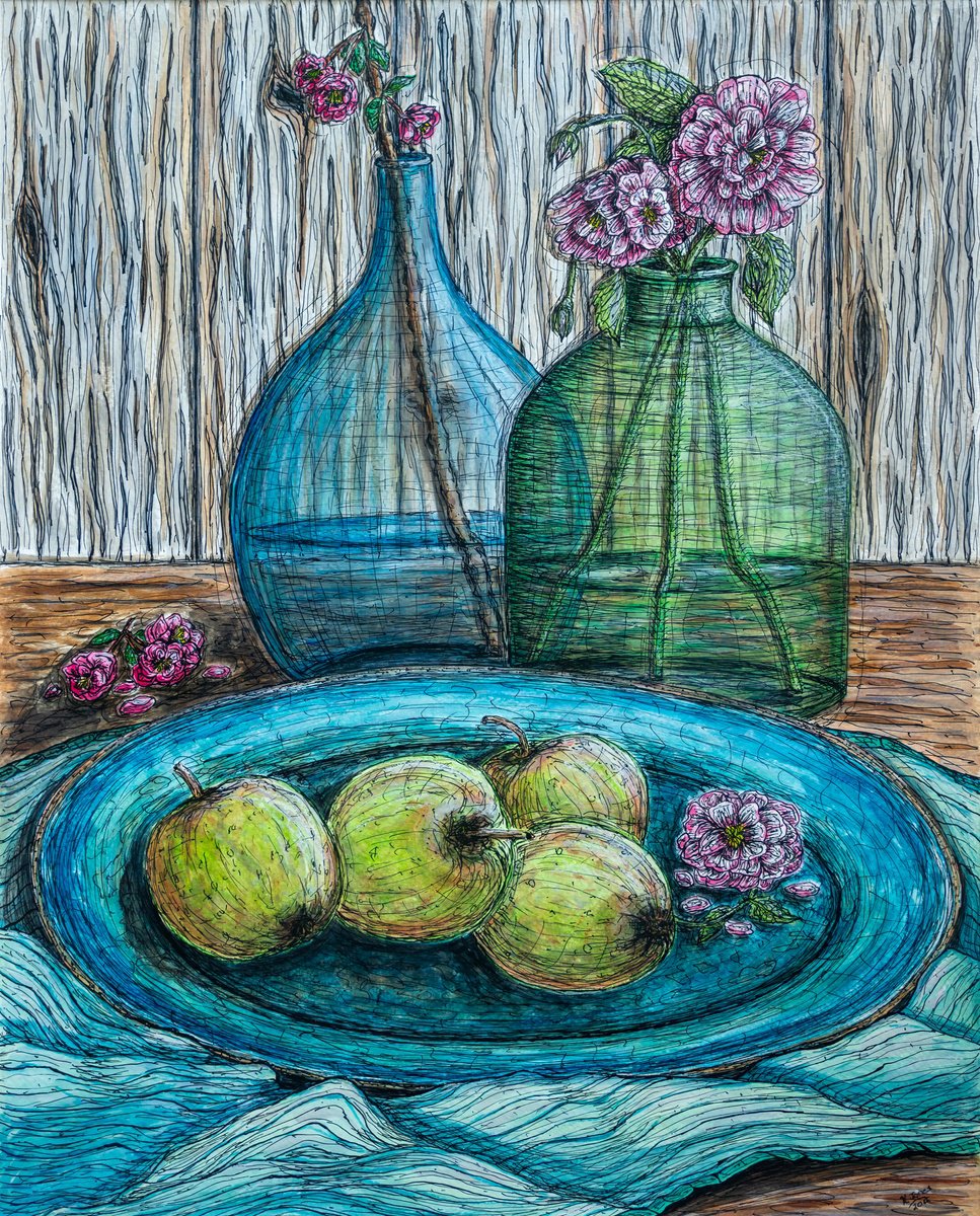Still Life Watercolour By Kim Jones Miller, 16 X 20", Simple Pleasures, Original Artwork