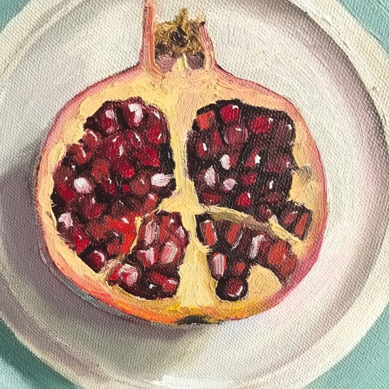 Pomegranate on plate